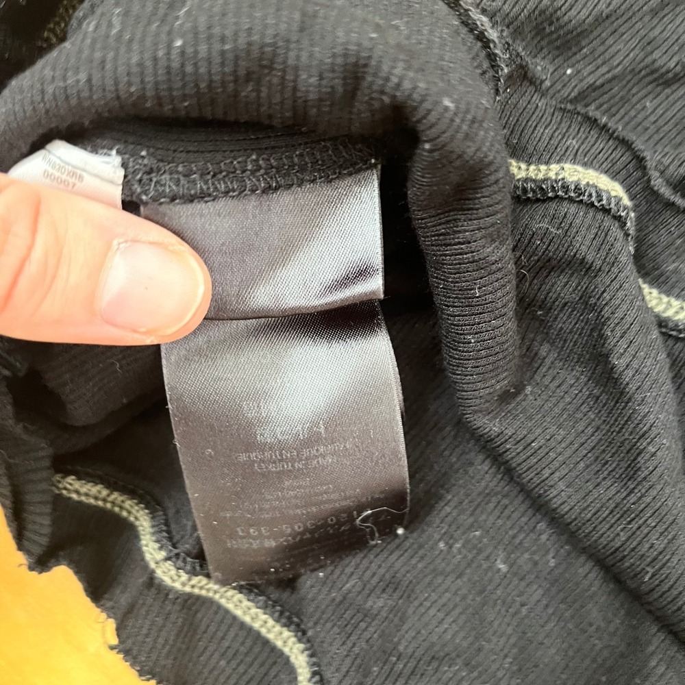 Y-3 Yohji Yamamoto Adidas Black Ribbed Long Sleeve Top Raw Edge Medium - Picture 10 of 13